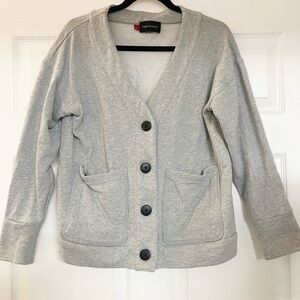 Misha Nonoo Heathered Gray Button Down Cotton Cardigan Size Small